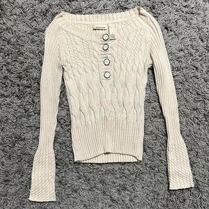 Y2K DKNY Glam Clare Sleeve Off The Shoulder Sweater Size M
